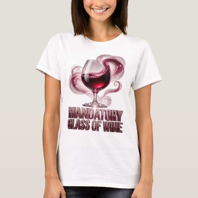Camiseta Prata Limpa Design de VINHO OBRIGATÓRIO (Frente)