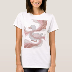 Camiseta Prata Moderna Design de declaração de um pato embe