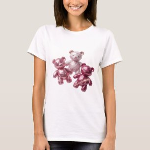 Camiseta Prata Resfriada TRÊS URSOS DE PELÚCIA ROSA Design