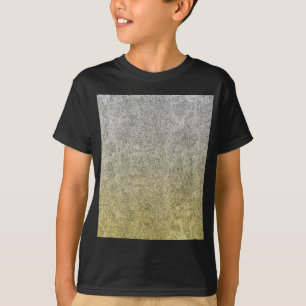Camiseta Prateado de queda e gradiente de brilho Dourado