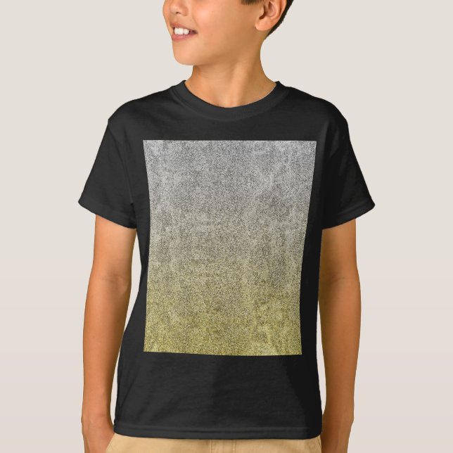 Camiseta Prateado de queda e gradiente de brilho Dourado (Frente)