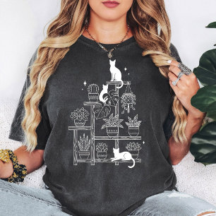 Camiseta Prateleira de Gatos e Plantas