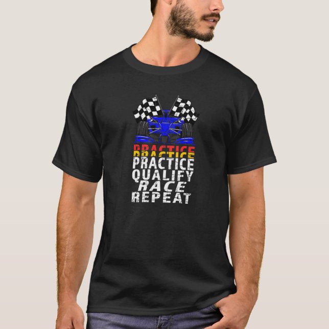 Camiseta Prática de Carro de Fórmula Aberta Qualificado Rac (Frente)