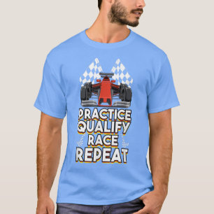 Camiseta Prática de Carro de Fórmula Aberta Qualificado Rac