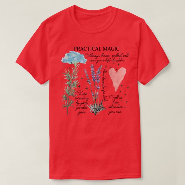 Camiseta Prática de jardinagem de bruxas mágicas (Frente do Design)