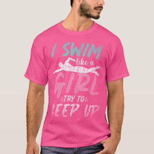 Camiseta Prática de natação Esporte Aquático Nadador Menina