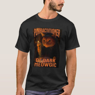 Camiseta Praticante da Bruxa Meowgica Negra Pun Caul