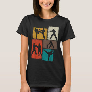 Camiseta Praticante de Taekwondo Colagem Homens Crianças Tr