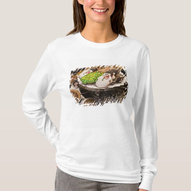 Camiseta Prato de Biscoitos Frescos de Natal (Frente)