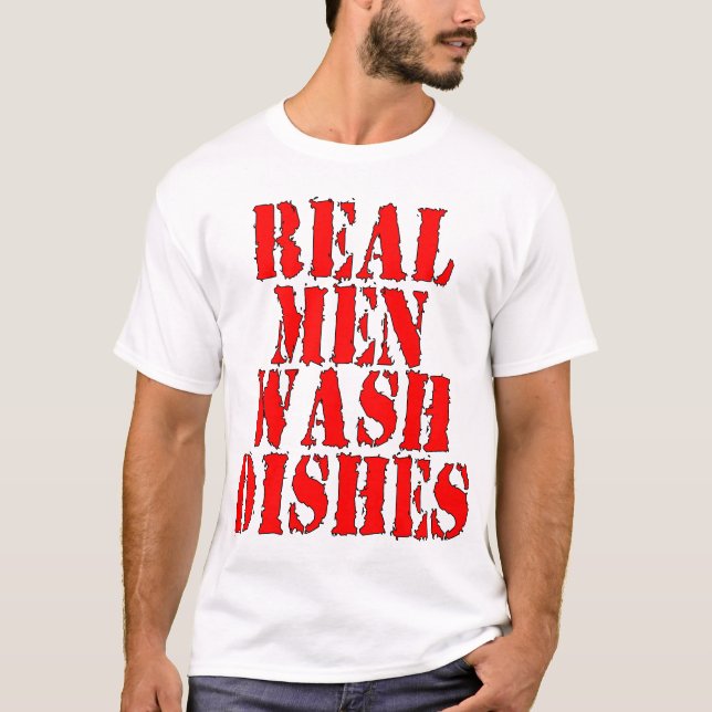 Camiseta Pratos reais da lavagem dos homens (Frente)