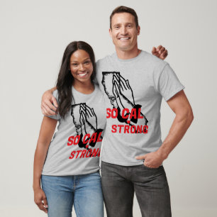 Camiseta PRAY FOR SO CAL STRONG Red Blk CA Heart