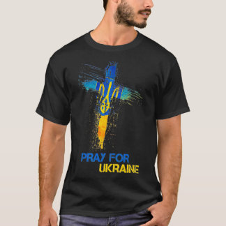 Camiseta Pray For Ukraine God Bless Ukraine Ukrainian Flag 