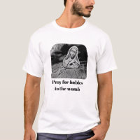 Pray para bebês no t-shirt do ventre