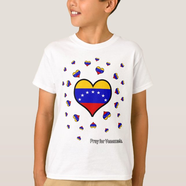 Camiseta Pray para o apoio Venezuela da ajuda de Venezuela (Frente)