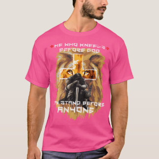 Camiseta Prayer Warrior Lion Judah Christian Cross Prince