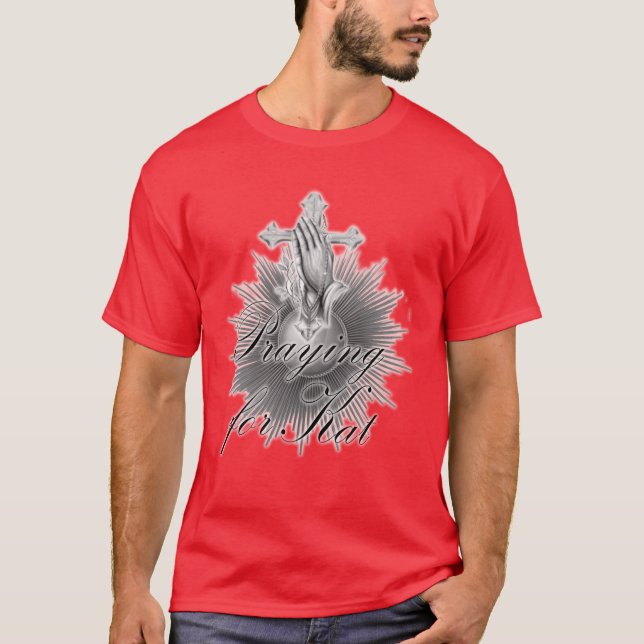 Camiseta Praying vermelho para o T do Kat (Frente)