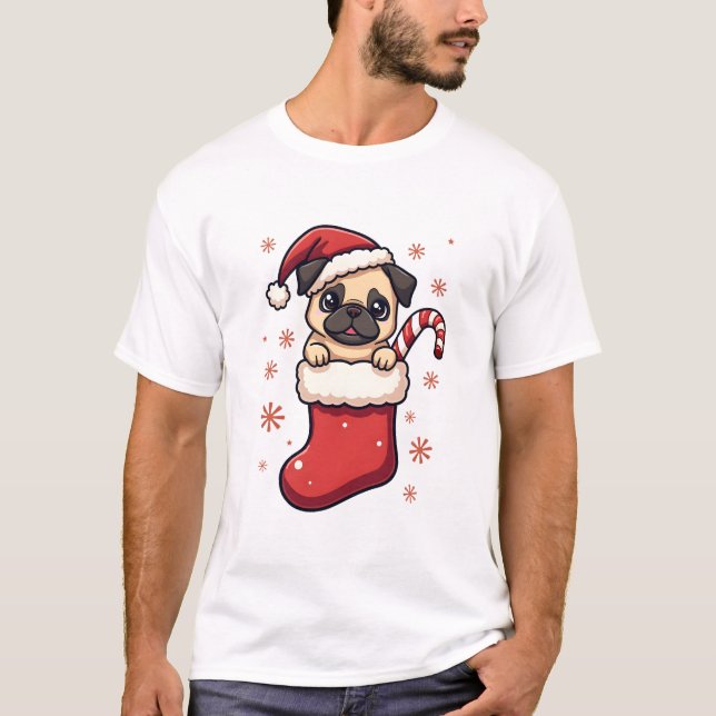 Camiseta Prazer de Pug de Natal (Frente)