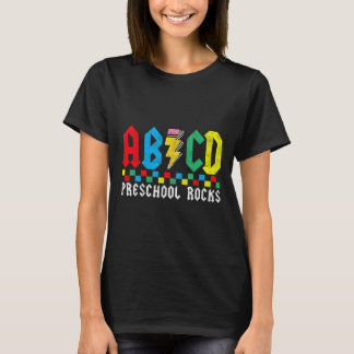 Camiseta Pré-escola Abcd Rocks Primeiro Dia Professor Pré-k