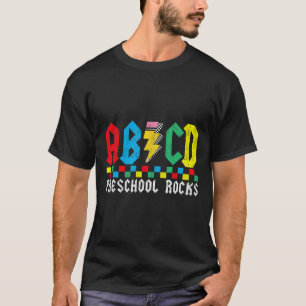 Camiseta Pré-escola Abcd Rocks Primeiro Dia Professor Pré-k