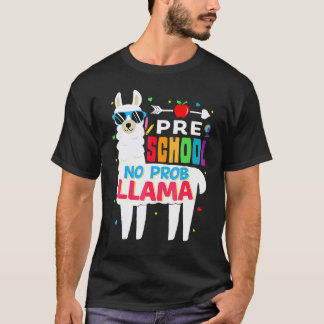 Camiseta Pré-escola Sem Problema Llama Professor Aluno De V