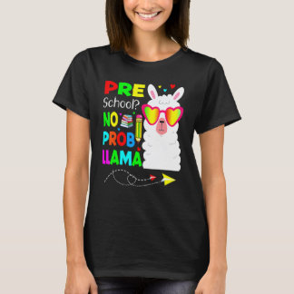 Camiseta Pré-escola Sem Problema Llama Professor Aluno De V