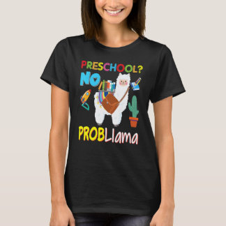 Camiseta Pré-escola Sem Probllama Problema Lhama Criança Al