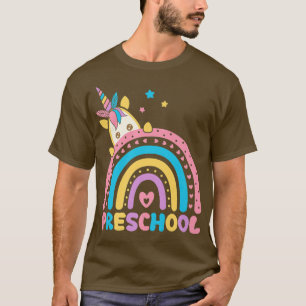 Camiseta Pré-Escolar Arco-Íris Unicórnio De Volta Ao Profes
