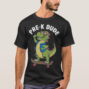 Camiseta Pré-escolar Dude Dinossauro Skateboarding Crianças