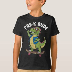 Camiseta Pré-escolar Dude Dinossauro Skateboarding Crianças