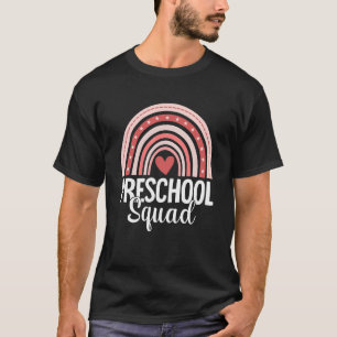 Camiseta Pré-Escolas Boho Rainbow Happy First Day Team Pres
