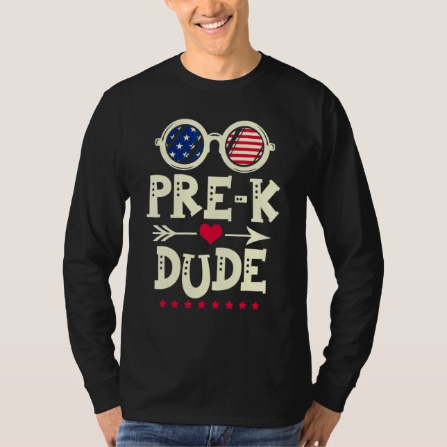Camiseta Pré-Escolas K Dude De Volta À Escola No Primeiro D (Frente)