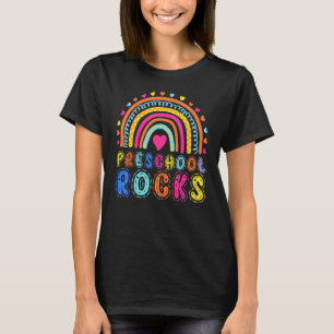 Camiseta Pré-Escolas Rocks Rainbow Girls Professora Hello P