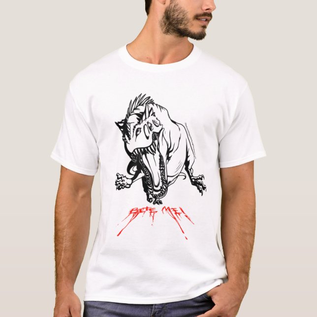 Camiseta Pré-histórico "morda-me " (Frente)