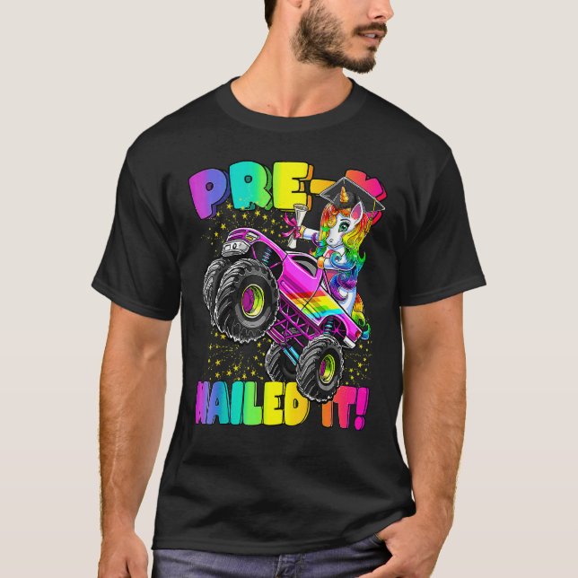 Camiseta Pré K Acertou O Unicórnio Caminhão Monstro Formatu (Frente)