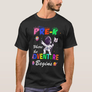 Camiseta Pré-K Adventure Começa Professores da Pré-escola n