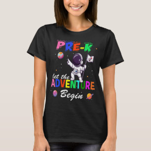 Camiseta Pré-K Adventure Começa Professores da Pré-escola n