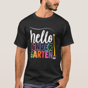 Camiseta Pré-K Alô Jardim De Infância Primeiro Dia Da Escol