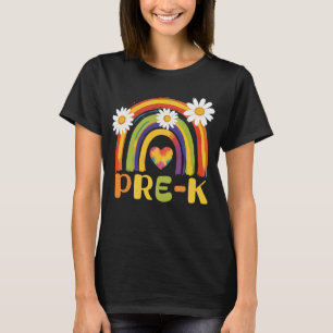 Camiseta Pré-K Arco-Íris de volta aos Professores Pré-K da 