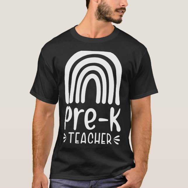 Camiseta Pré-K Arco-Íris Idosos Crianças Pré-Escolares (Frente)