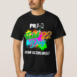 Camiseta Pré-K Campo Dia 2022 Deixe os Jogos Começarem para