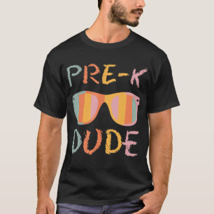Camiseta Pré K Cara de Volta à Escola Primeiro Dia da Pré-e