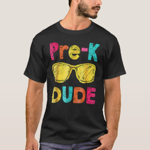 Camiseta Pré-K Cara De Volta À Escola Primeiro Dia Da Pré-E