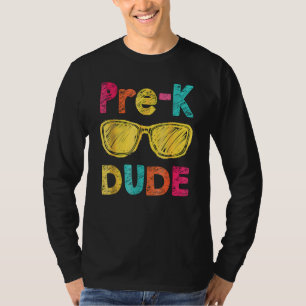 Camiseta Pré-K Cara De Volta À Escola Primeiro Dia Da Pré-E