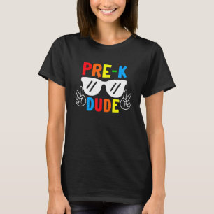 Camiseta Pré-K Cara De Volta À Escola Primeiro Dia Da Pré-E