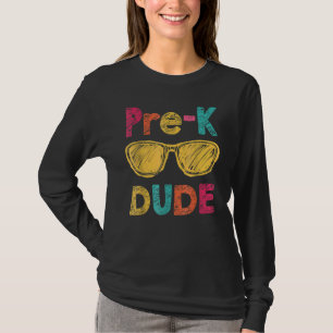 Camiseta Pré-K Cara De Volta À Escola Primeiro Dia Da Pré-E