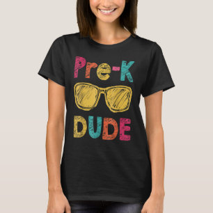 Camiseta Pré-K Cara De Volta À Escola Primeiro Dia Da Pré-E
