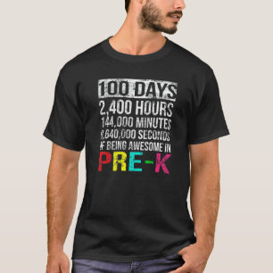 Camiseta Pré k Contagem Regressiva de 100 Dias 100 Dias de 