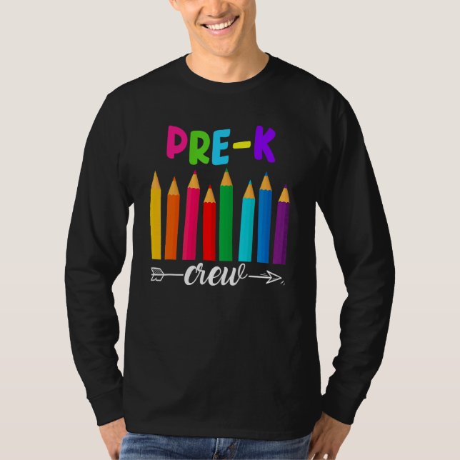 Camiseta Pre K Crew Teacher Student Back To School Pre K Pe (Frente)