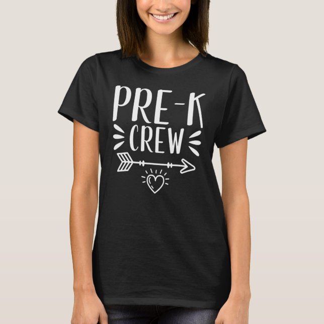 Camiseta Pre K Crew Teaching BackToSchool Teacher Student K (Frente)