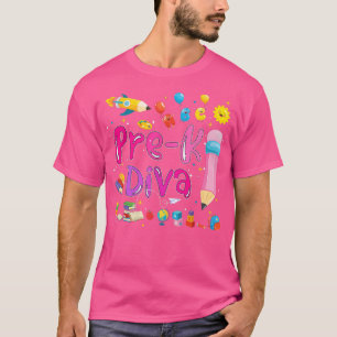 Camiseta Pré K Diva Cute Pencil Antes K Primeiro Dia Da Esc